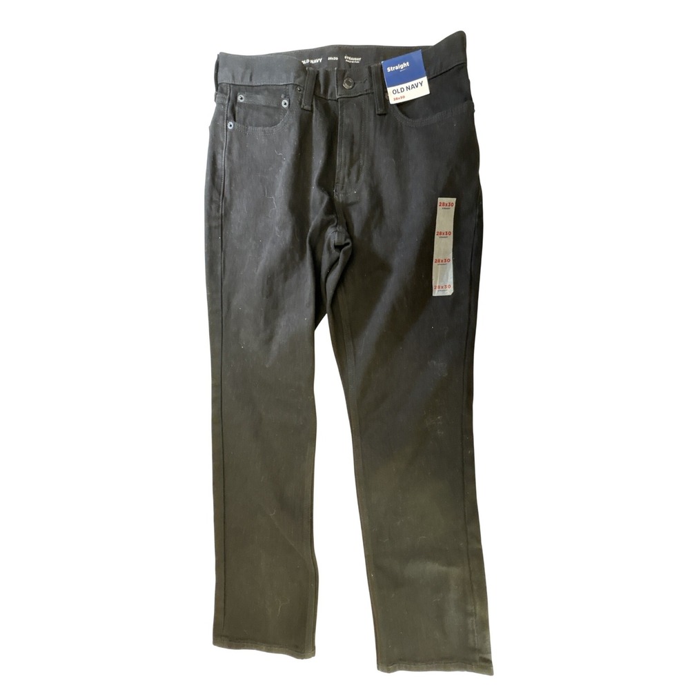 Old Navy Mens Straight Built-In Flex Pants Black‎ 28x30 611647-00-1 NWT